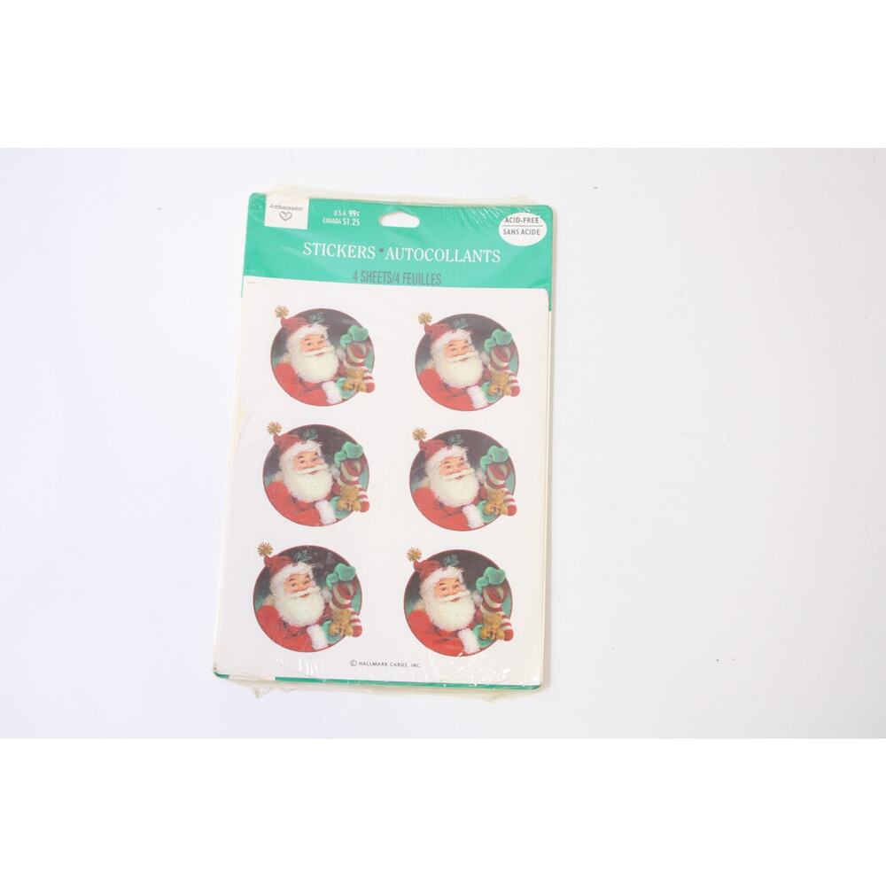 Santa Claus, Sticker Sheet, 4 Sheets, Hallmark, Holiday, Craft, ~ 250507-WH 232